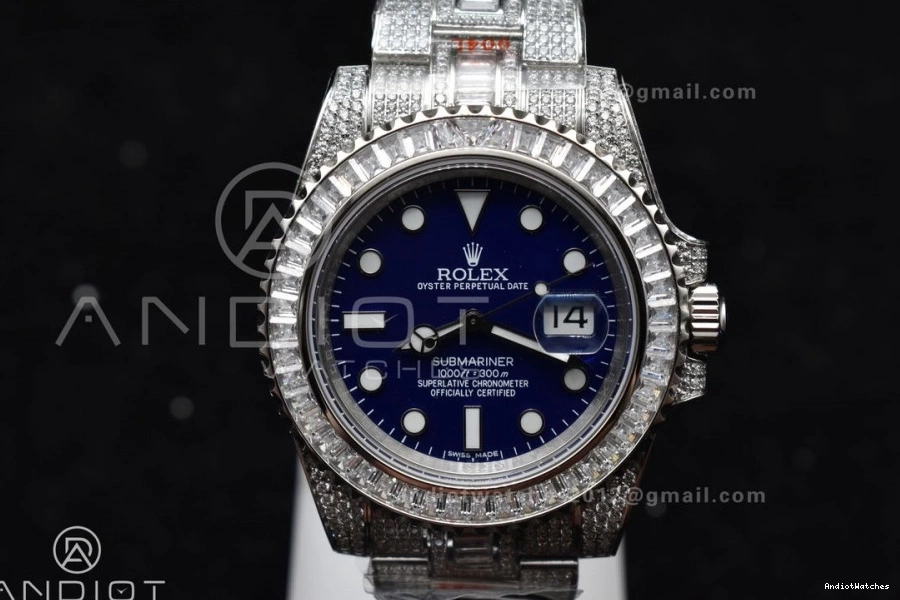 SS Submariner Dial Blue On VR Edition AMGF Best Full On Chic 1149 Diamonds 40mm Bracelet 1202